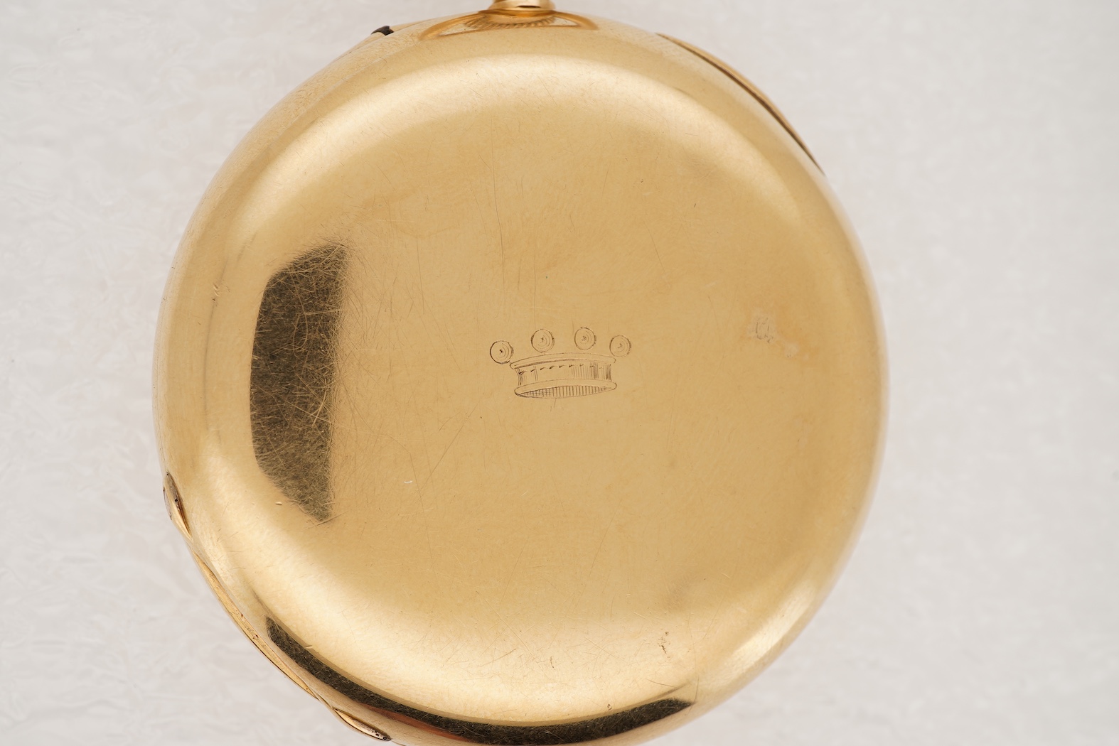 An Edwardian 18ct gold keyless lever half hunter pocket watch, by Clerke, Royal Exchange, London